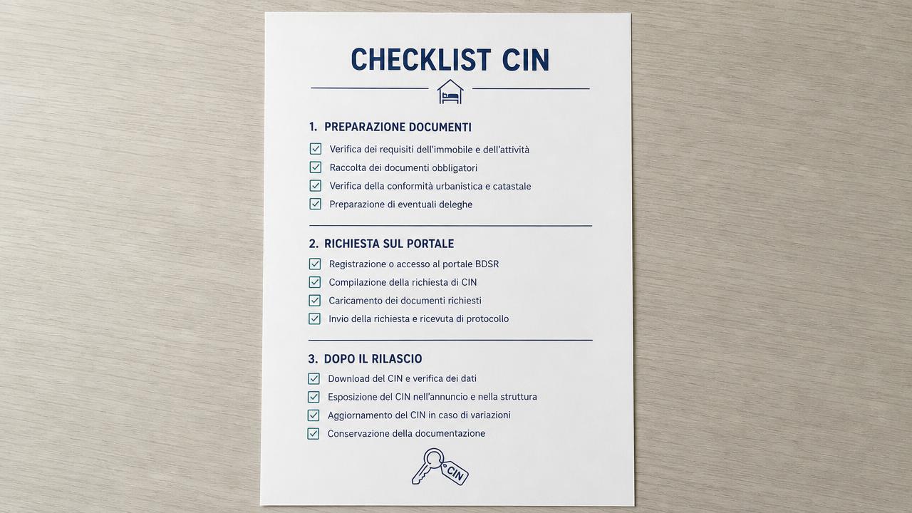 Dettaglio della checklist CIN con caselle di spunta